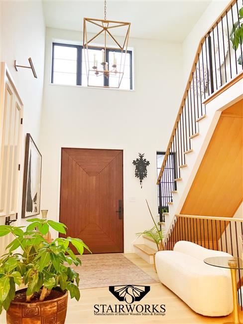 Round Steel Newel W/Round Prince Balusters_1