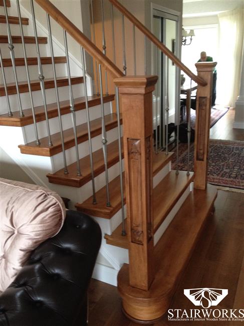 Flourish Newel Post W/Spoon Steel Balusters 2