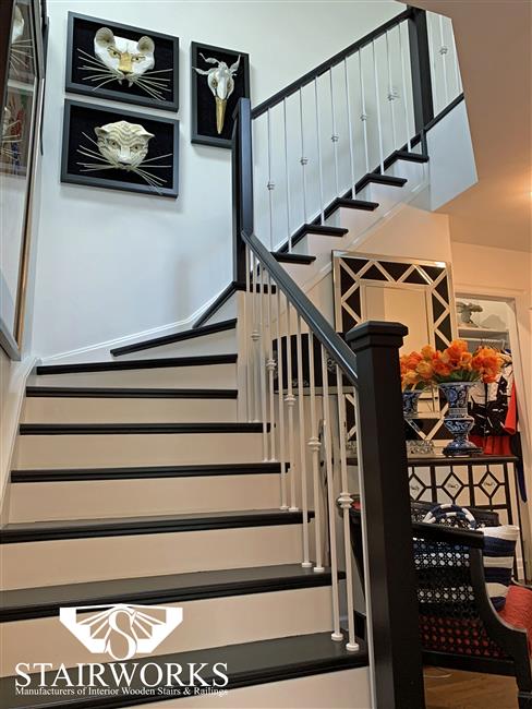 Biltmore Newel Post_W_White Steel Balusters_STW1
